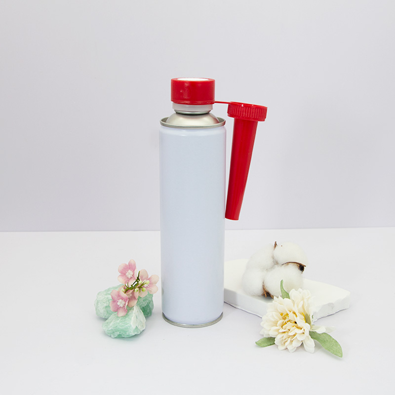 Empty aerosol tin can display