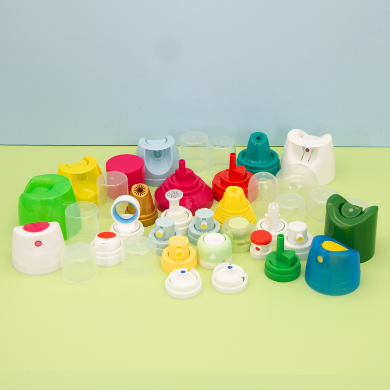 Various color plastic caps for aerosol cans