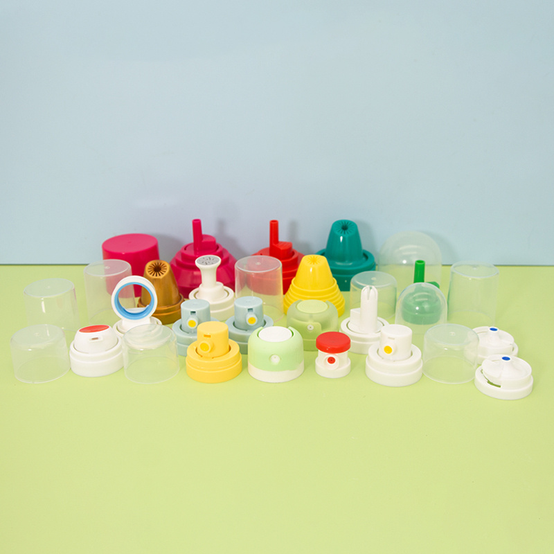 Custom plastic overcaps for aerosol cans