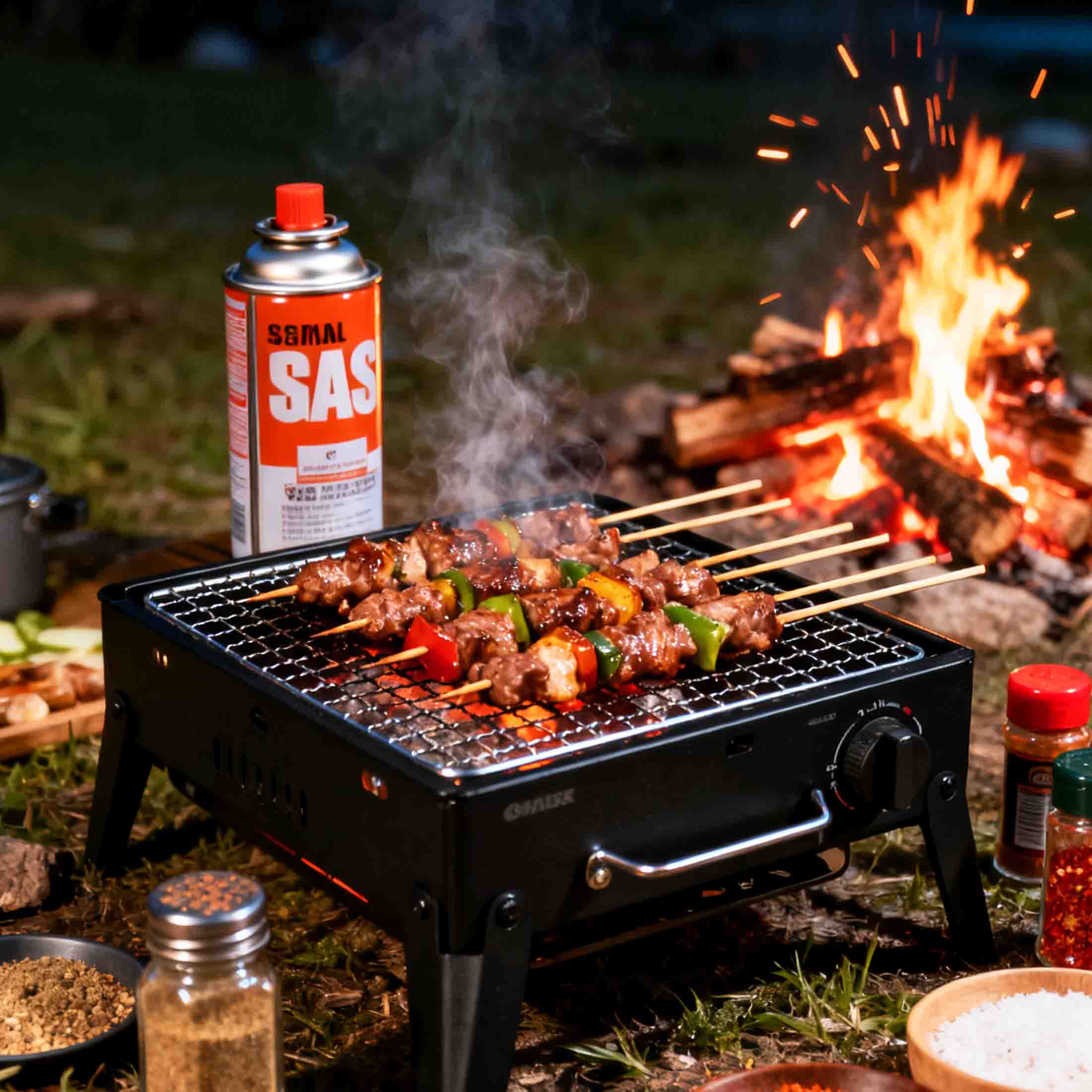Outdoor barbecue gas application