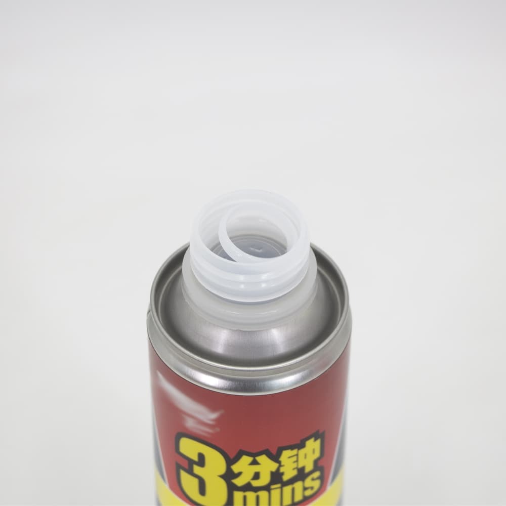 Empty car cleaning spray can production