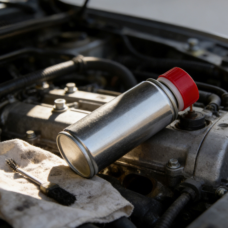 Aerosol can valve and nozzle components for lubricants